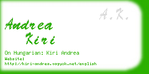 andrea kiri business card